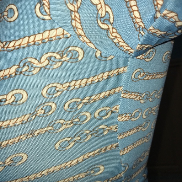 DVF Blue Silk “Julianna” Wrap Top - Picture 4 of 8